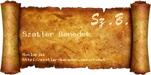 Szatler Benedek névjegykártya