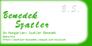 benedek szatler business card